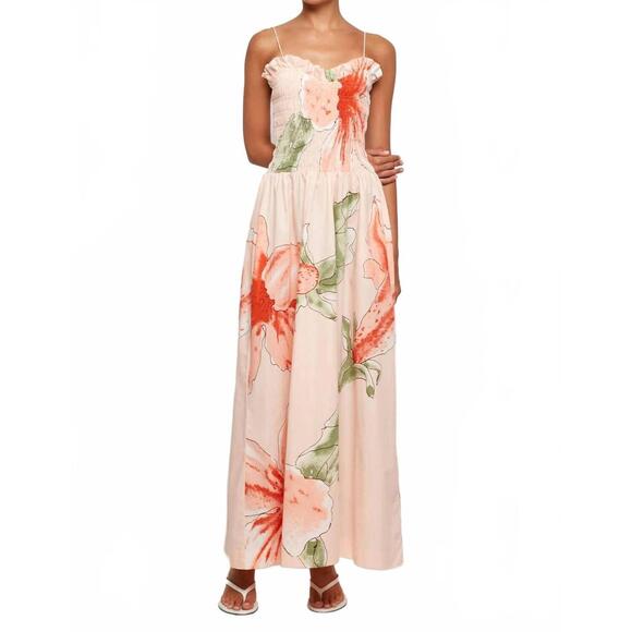 SWF Dresses & Skirts - NEW SWF ruffled bodice midi dress in hibiscus glow